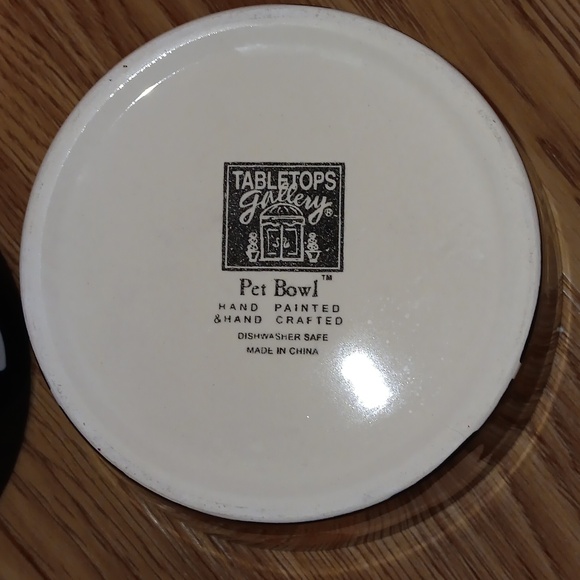 Tabletops Gallery Pet Bowls Set of Two I Love My Dog Small Black White Red 5"X2" - Picture 4 of 9